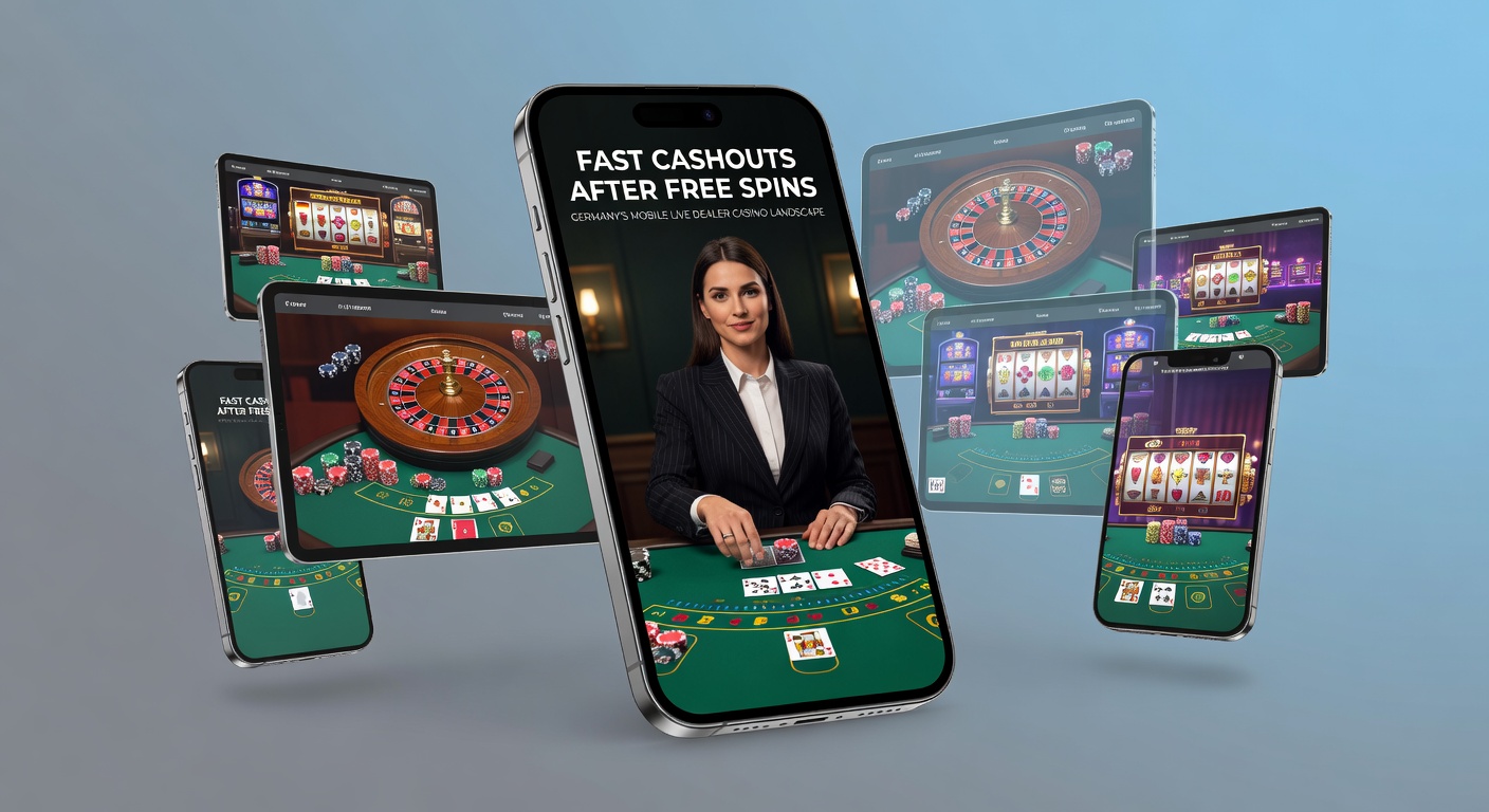 Mobile Live-Dealer-Tisch mit Smartphone und schnellen Auszahlungsoptionen in einem deutschen Online-Casino