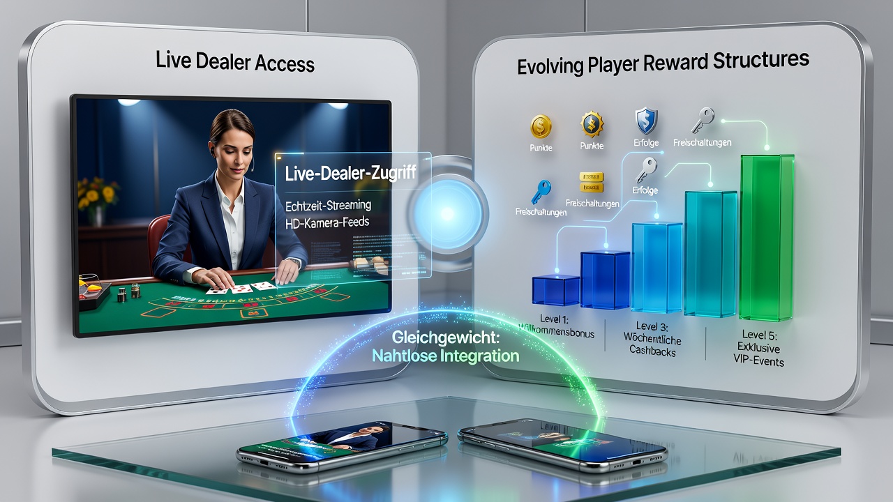 Darstellung gestaffelter Belohnungsstufen in mobilen Live-Casino-Apps