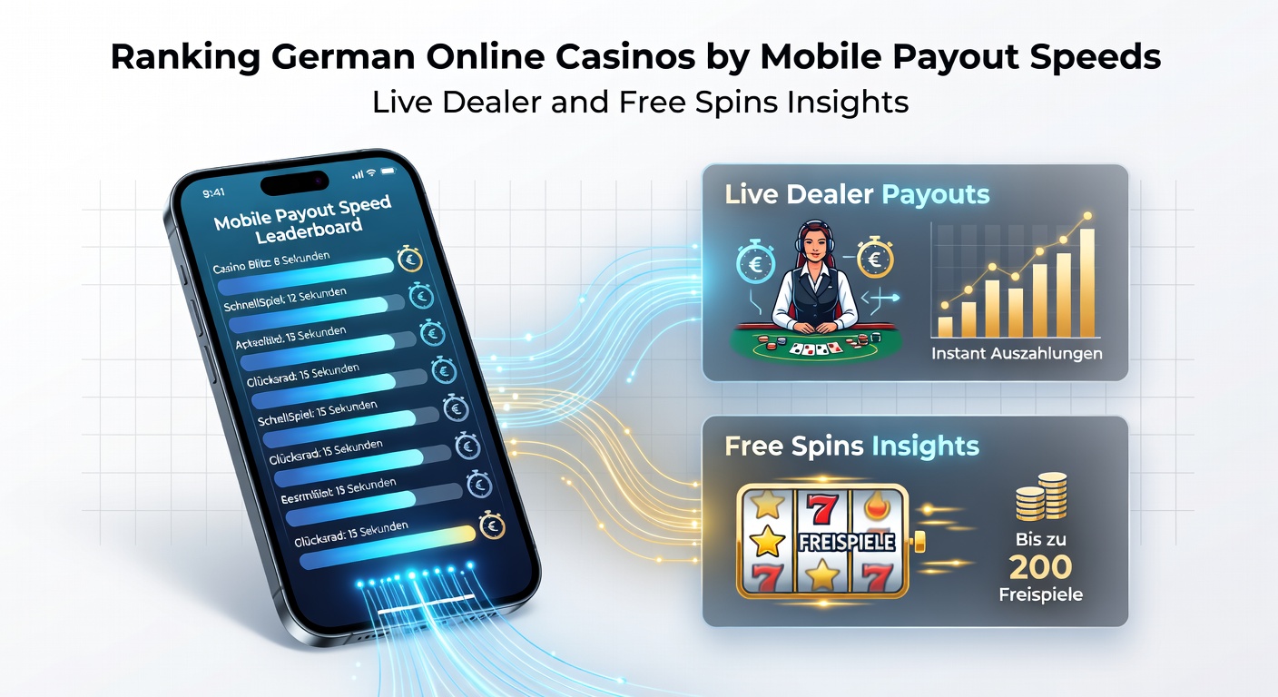 Live Dealer Tisch auf Smartphone-Bildschirm mit Auszahlungs-Ikone und Geschwindigkeitsgraphik für deutsche Casinos