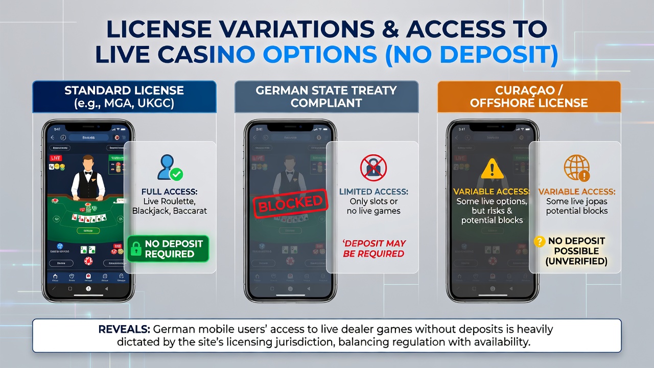 Illustration zu Lizenzmodellen und mobilen Live-Casino-Zugängen in Deutschland